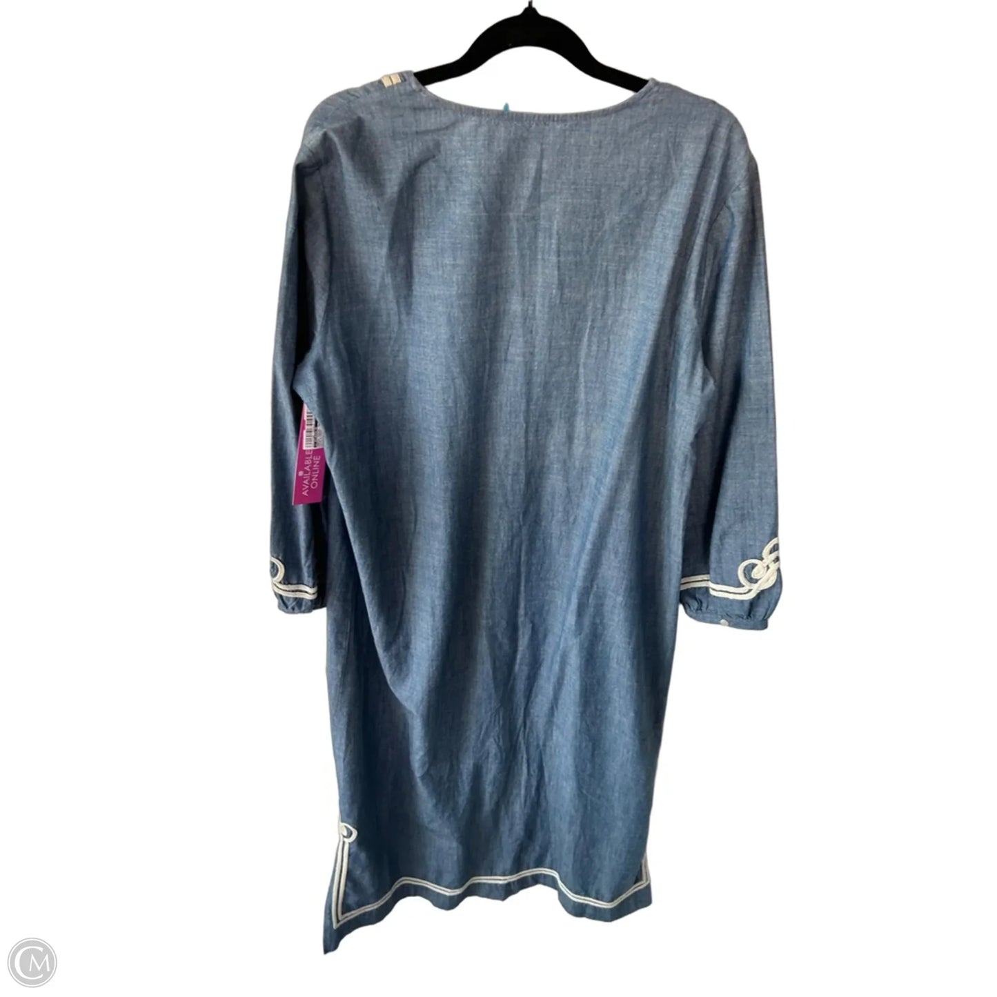 Dress Casual Maxi By J Mclaughlin In Blue & Cream, Size: L