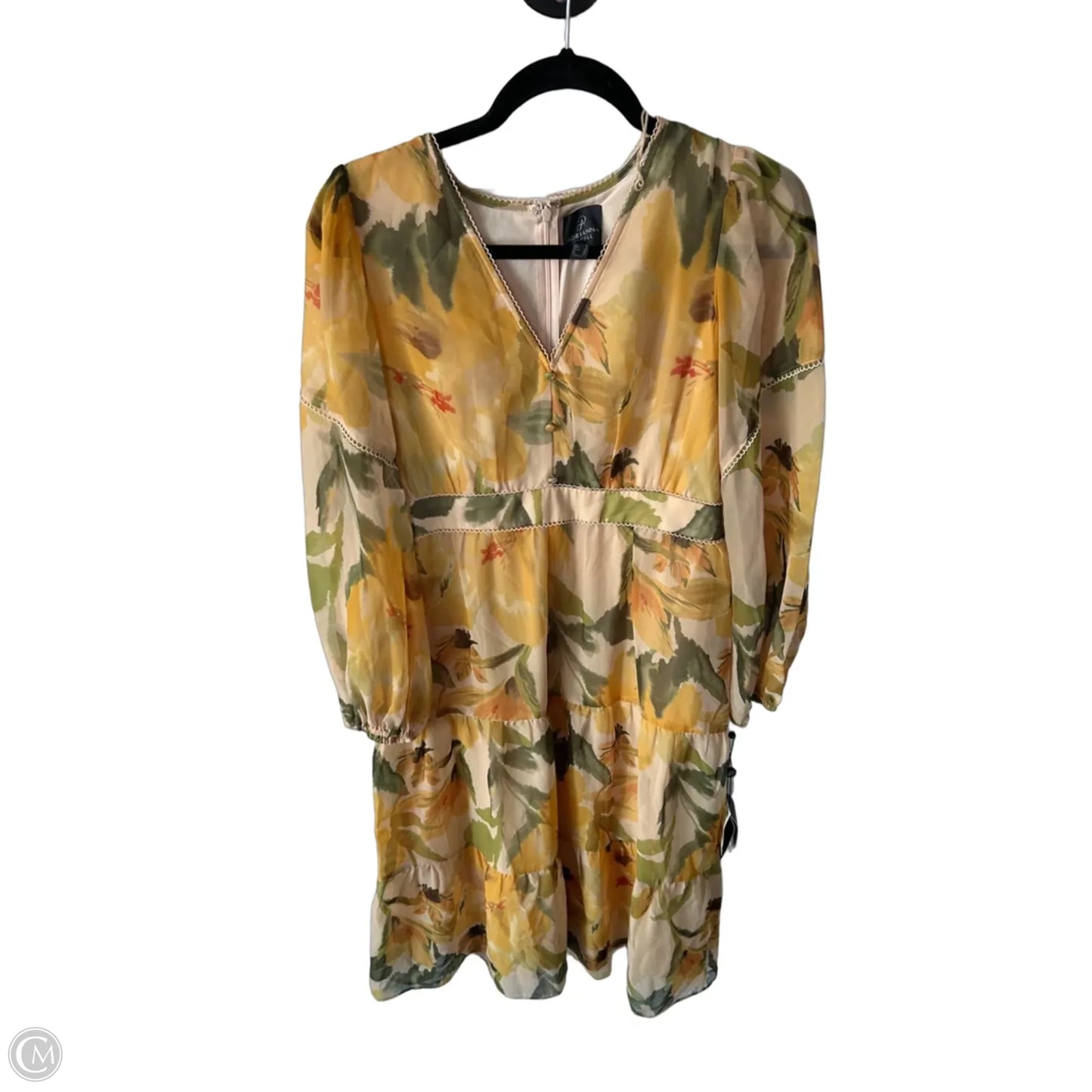 Dress Casual Midi By Adrianna Papell In Yellow, Size: S