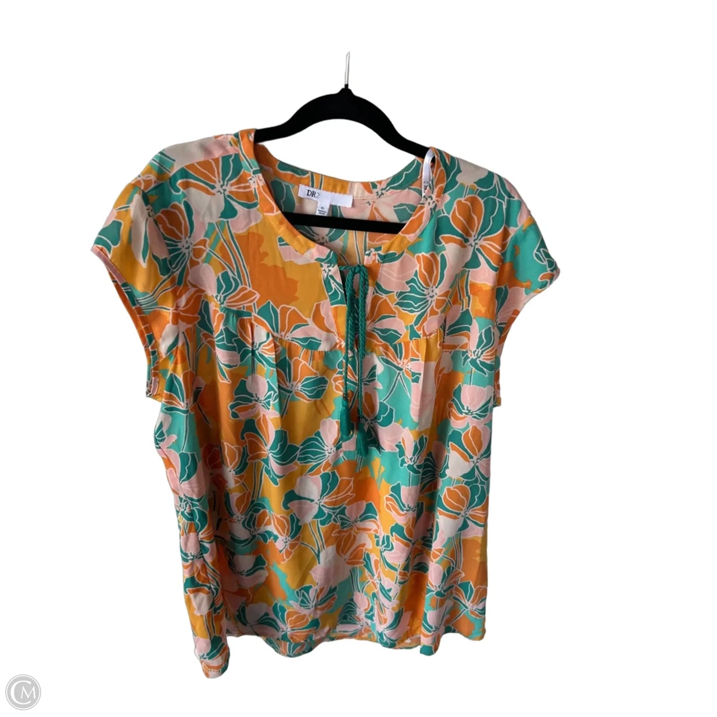 Top Sleeveless By Dr2 In Green & Orange, Size: Xl