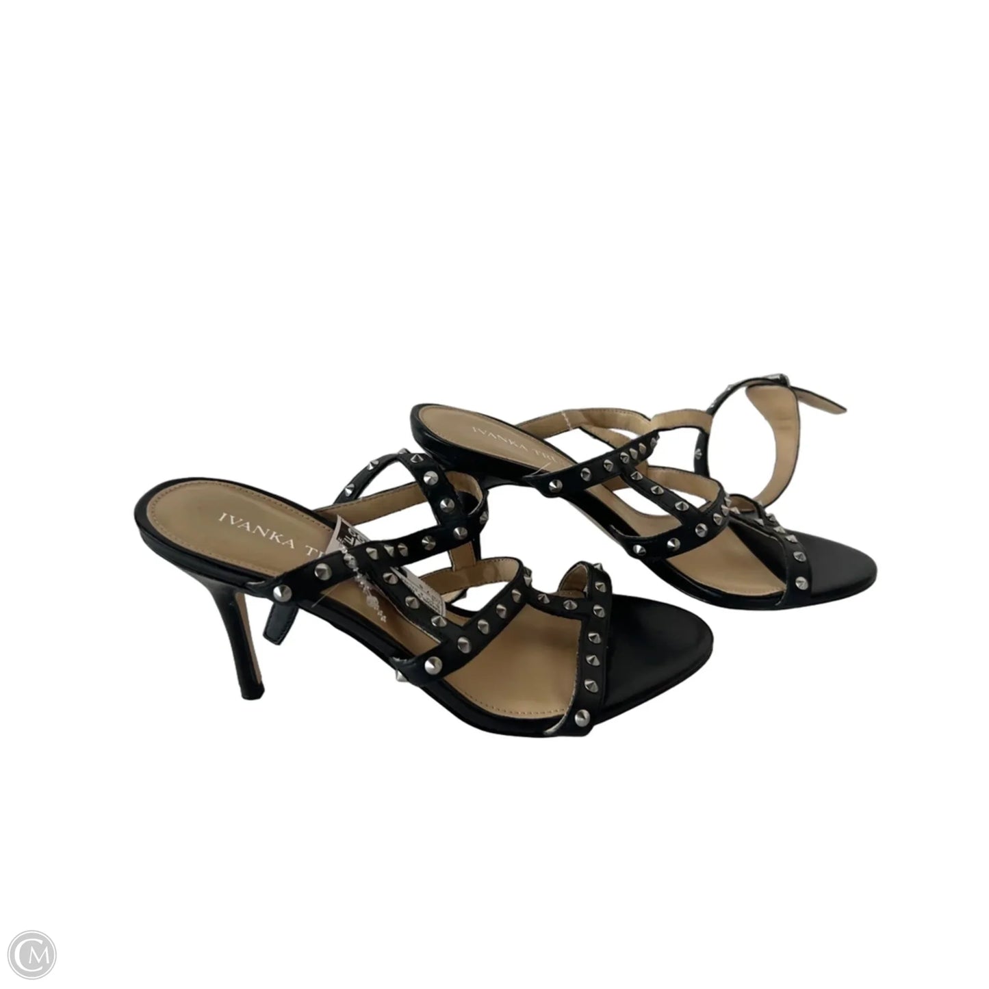 Sandals Heels Stiletto By Ivanka Trump In Black & Silver, Size: 7.5