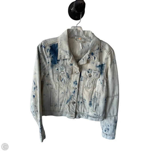 Jacket Denim By Free People In Blue & Cream, Size: S