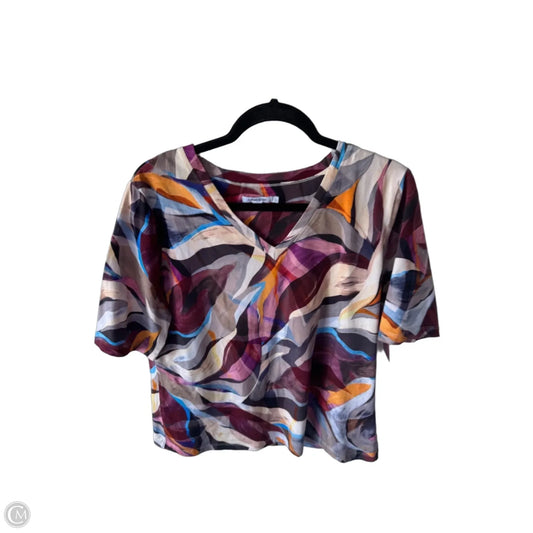 Top Short Sleeve By Chicos In Maroon, Size: L
