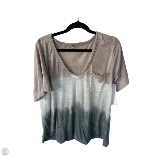Top Short Sleeve By Pol In Tan & White, Size: S