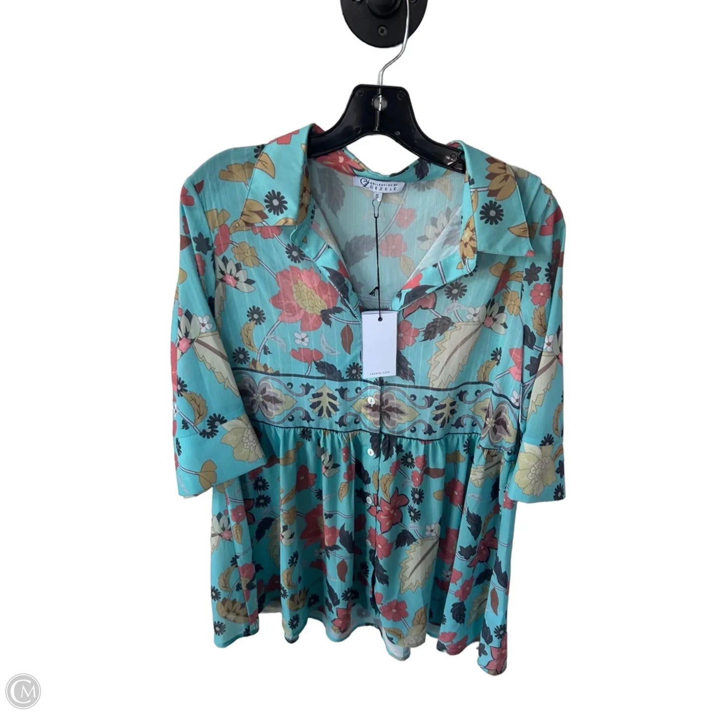 Tunic 3/4 Sleeve By Clothes Mentor In Blue, Size: S
