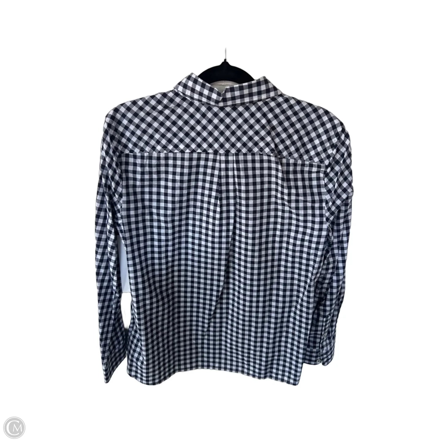 Top Long Sleeve By Talbots In Blue & White, Size: Mp