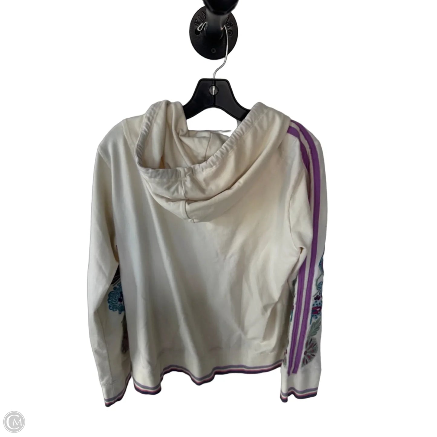 Jacket Designer By Johnny Was In Cream & Purple, Size: L