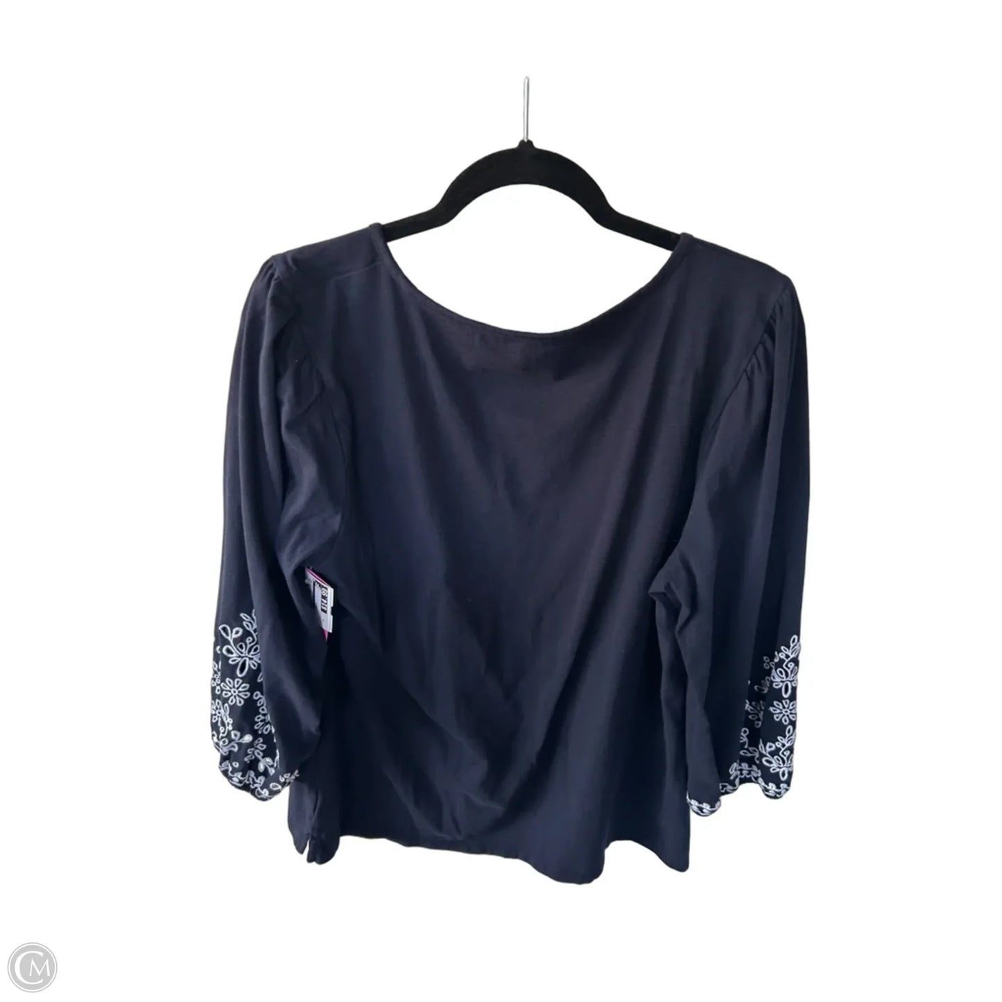 Top 3/4 Sleeve By Talbots In Navy, Size: Xl