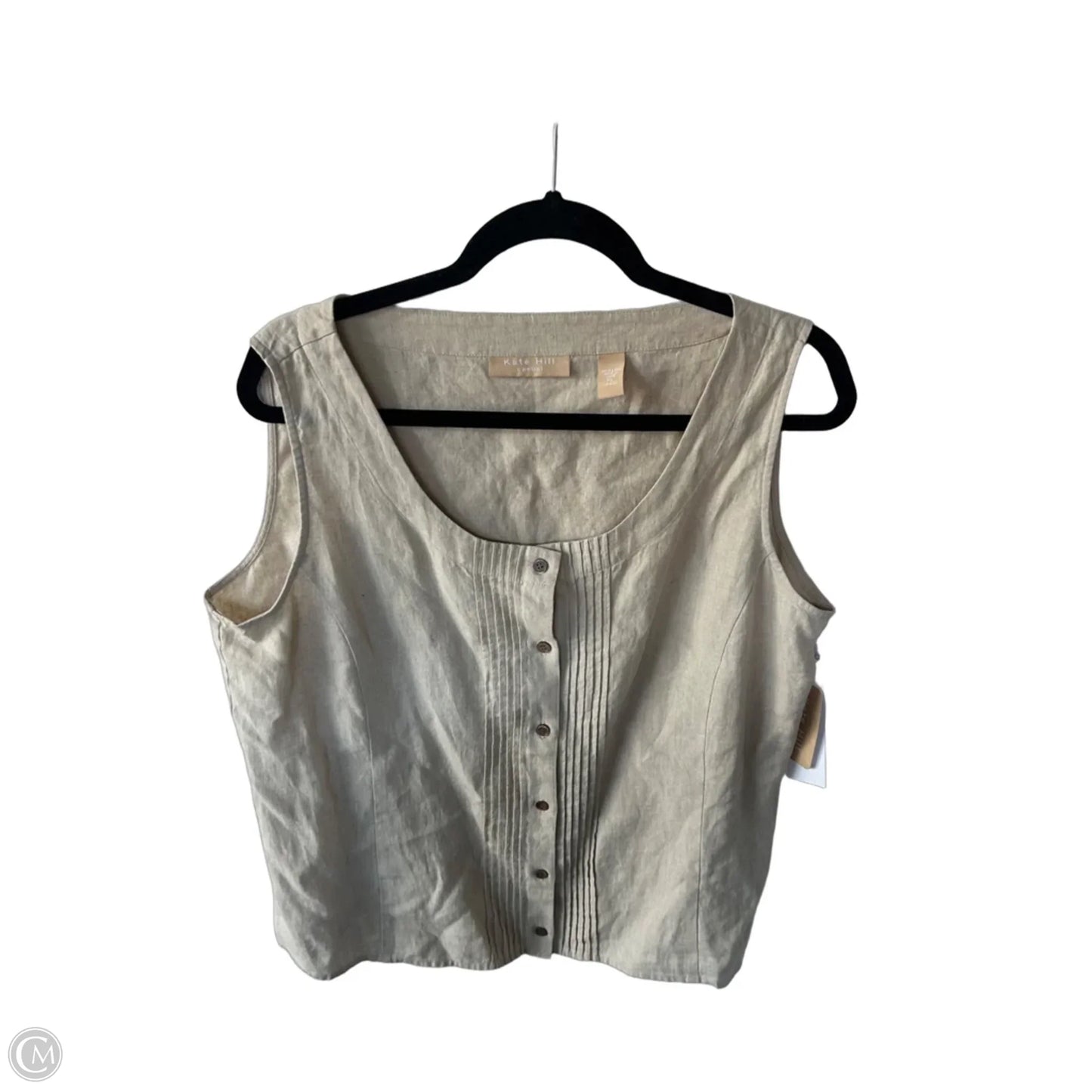 Top Sleeveless By Kate Hill In Tan, Size: Xl