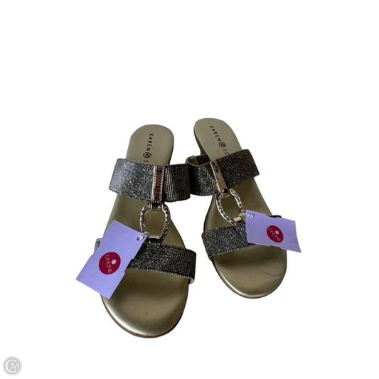 Sandals Heels Wedge By Karen Scott In Silver, Size: 8