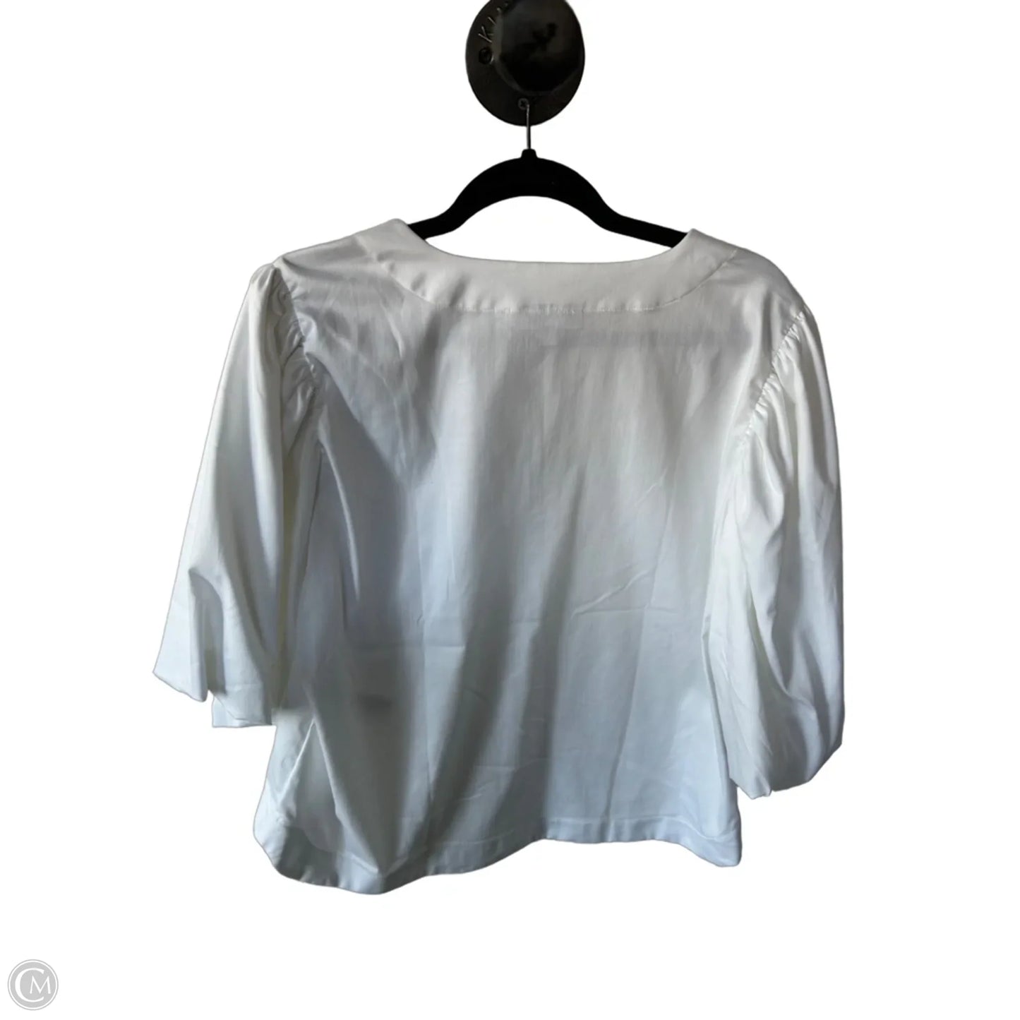 Top 3/4 Sleeve By Chicos In White, Size: L