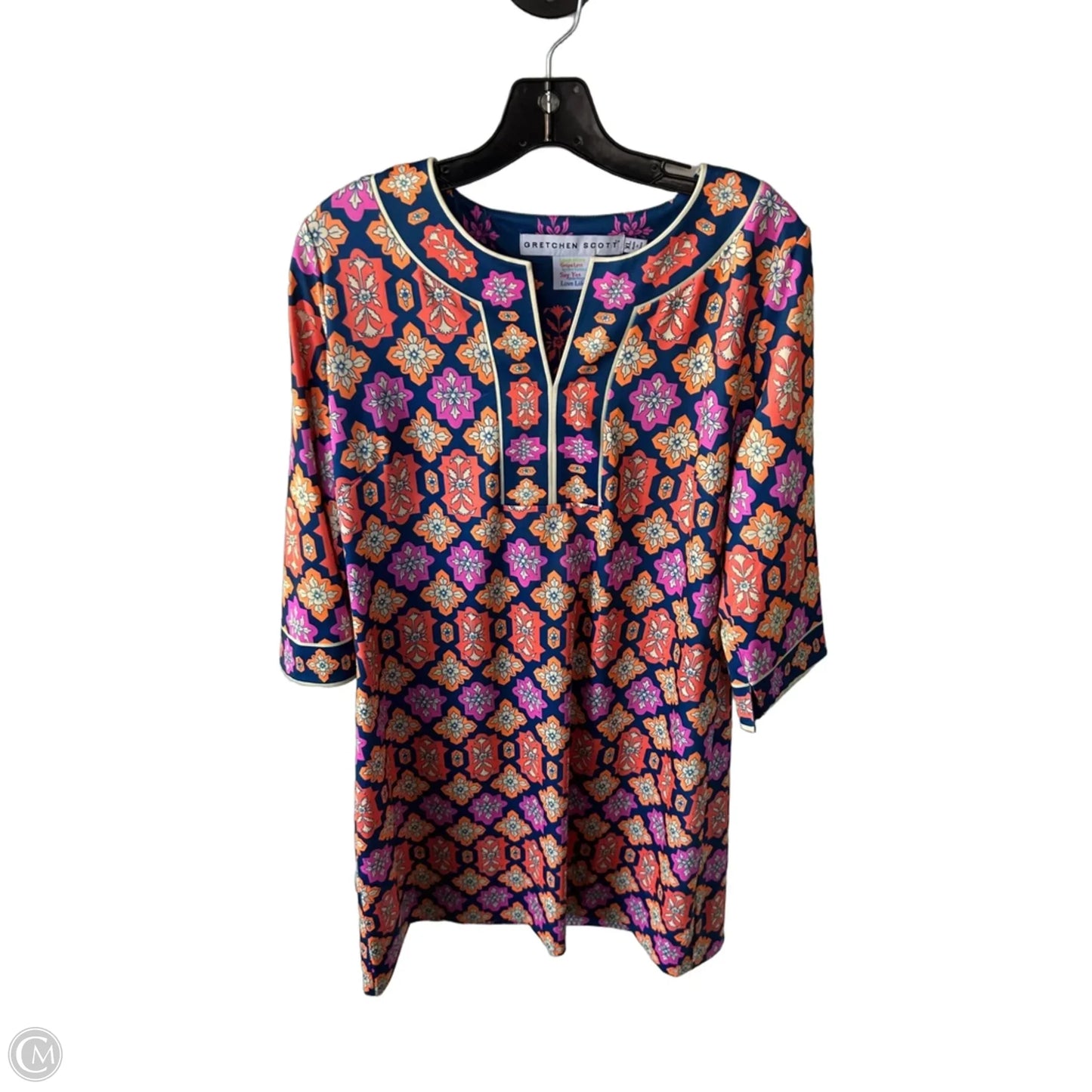 Dress Casual Short By Gretchen Scott In Blue & Orange, Size: Xl