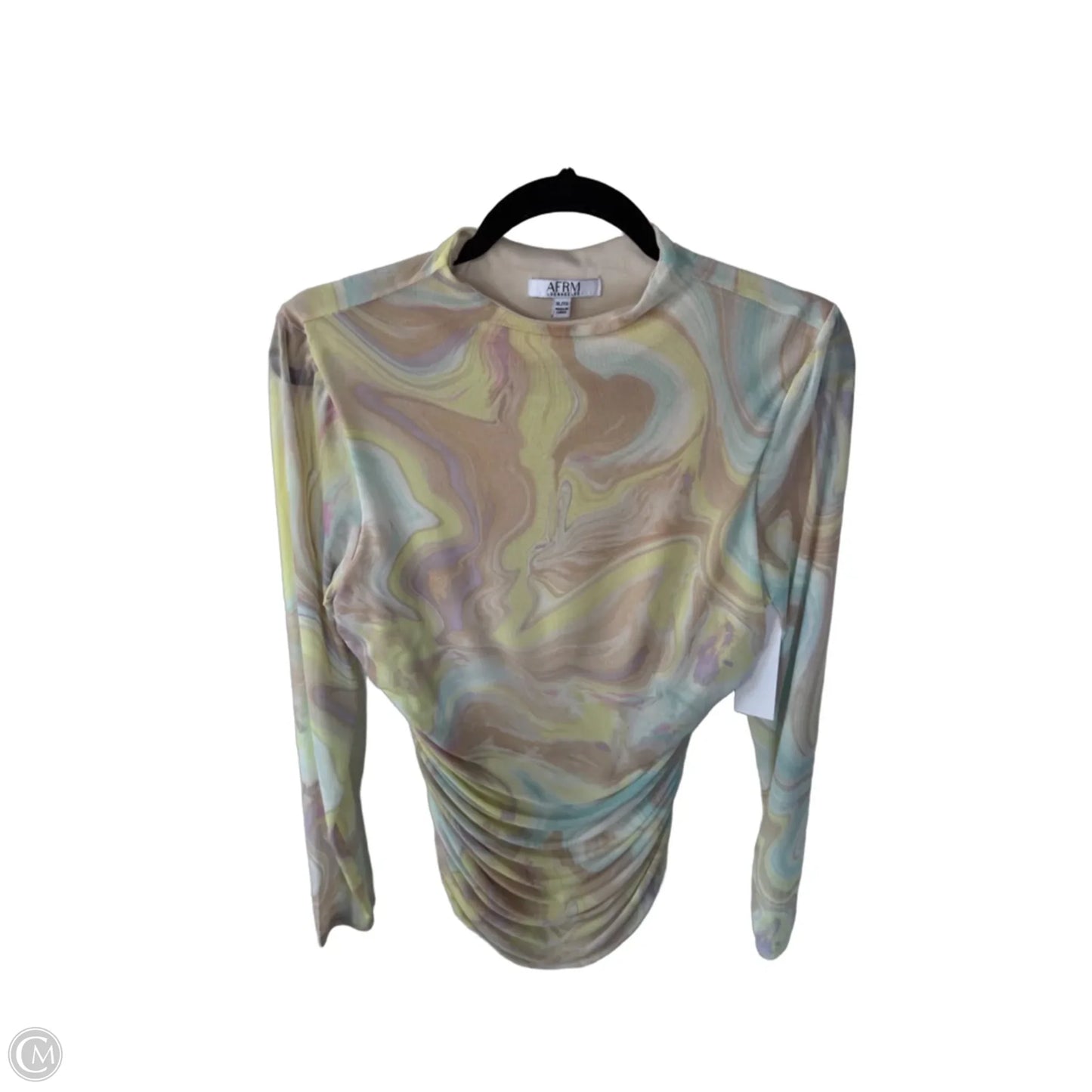 Top Long Sleeve By Afrm In Tan & Yellow, Size: Xl