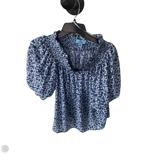 Top Short Sleeve By C And C In Blue & White, Size: S