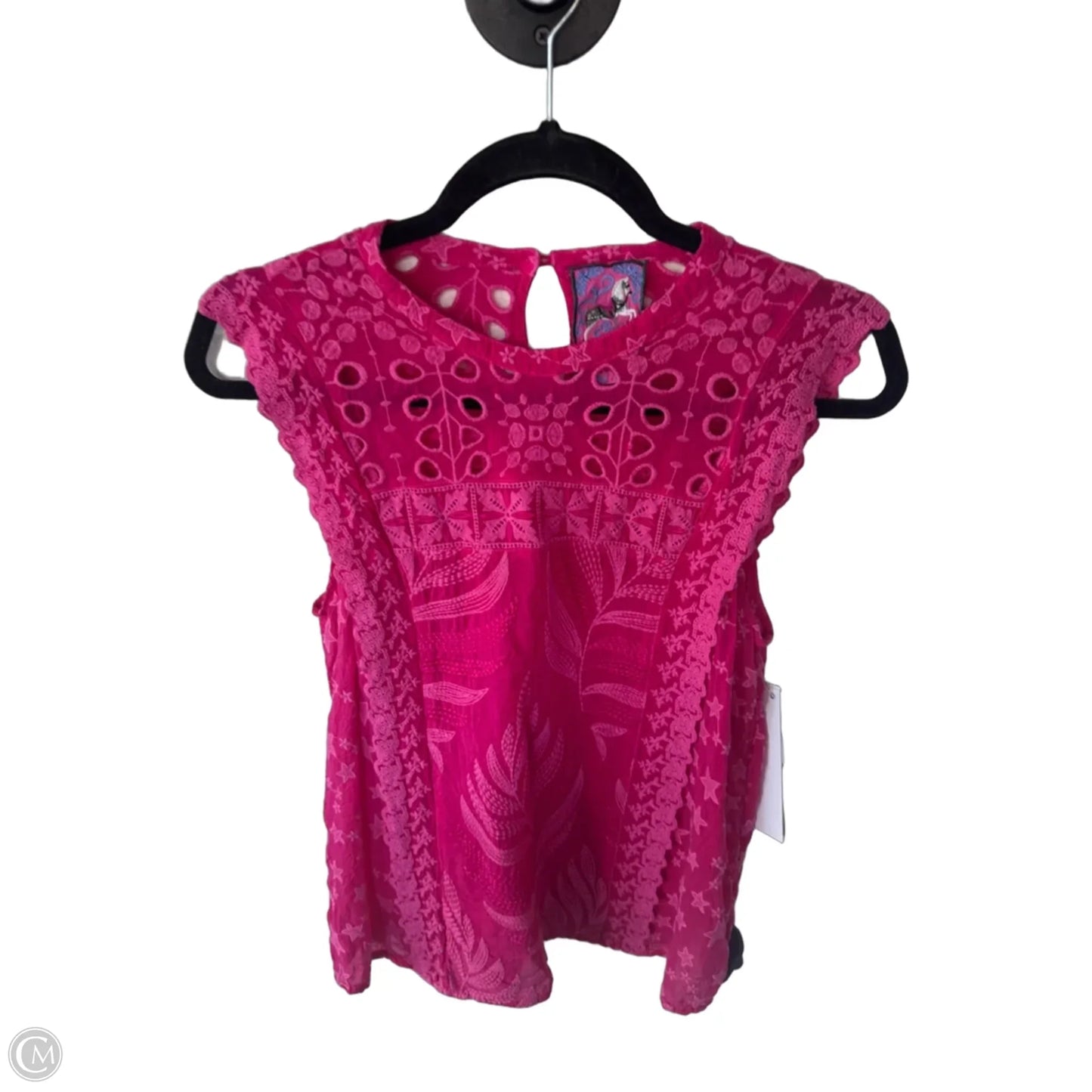 Top Sleeveless Designer By Johnny Was In Pink, Size: M