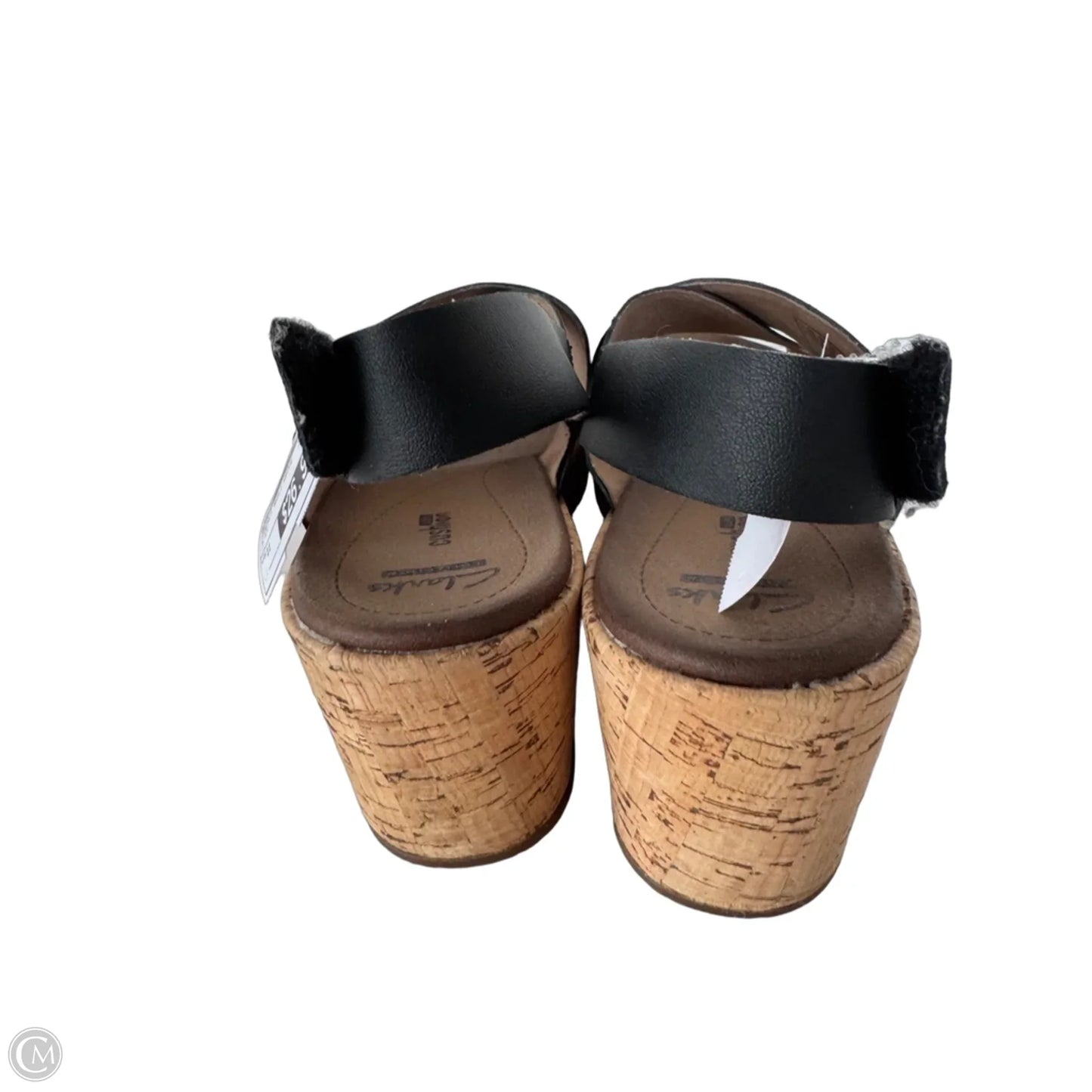 Sandals Heels Wedge By Clarks In Black, Size: 11