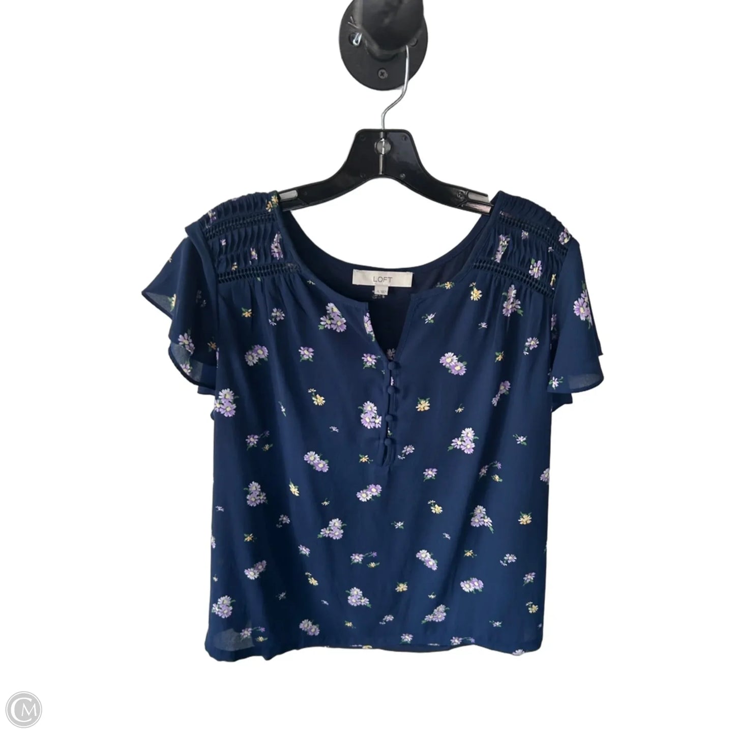 Top Short Sleeve By Loft In Blue, Size: Xl