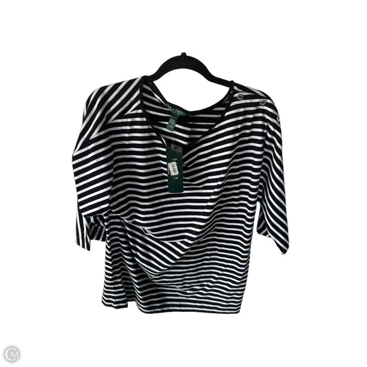 Top 3/4 Sleeve By Lauren By Ralph Lauren In Black & White, Size: Xl