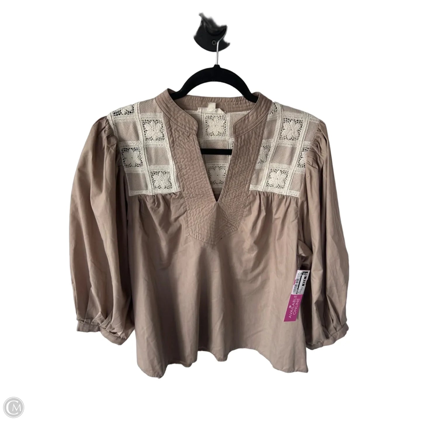 Top Long Sleeve By Entro In Tan, Size: Large