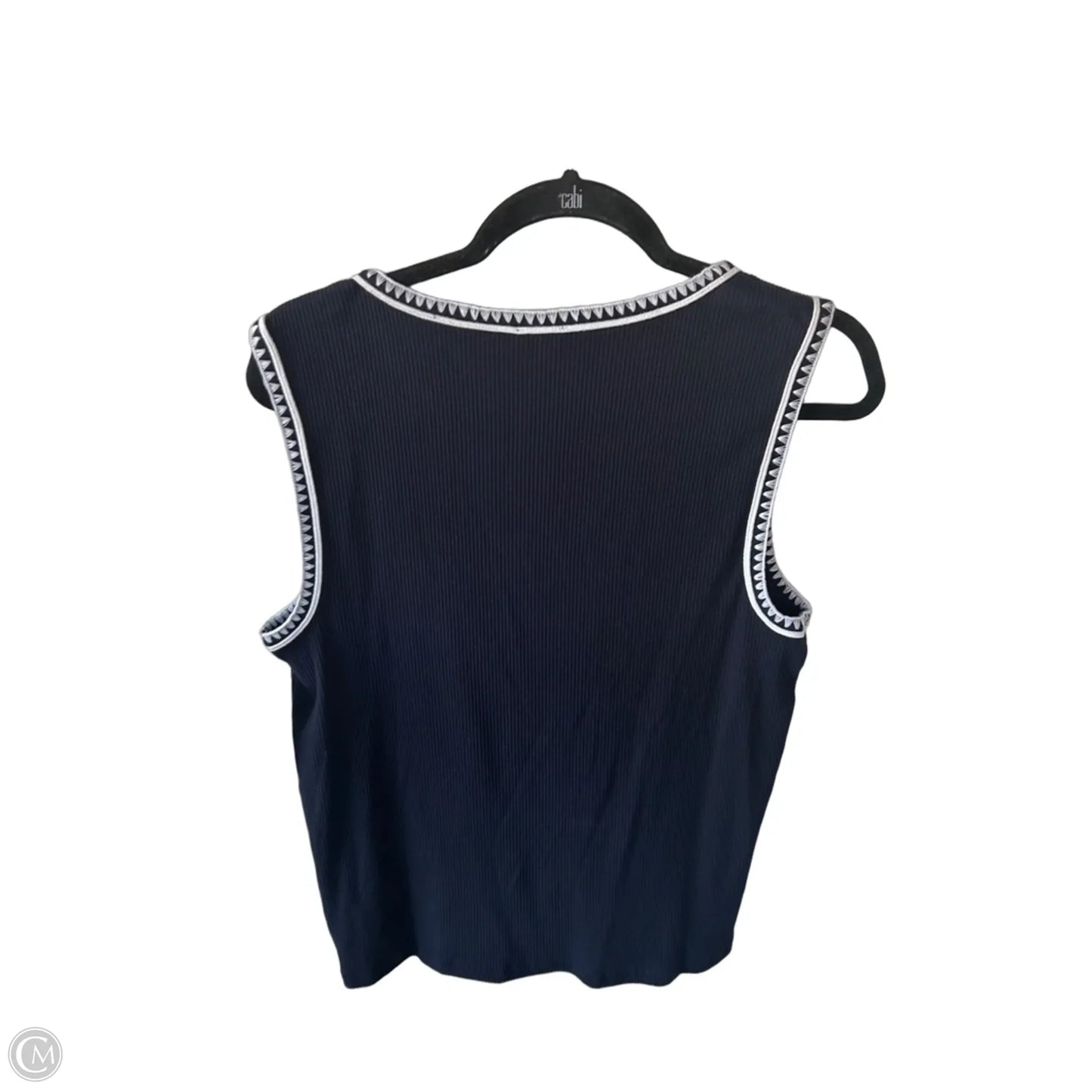 Vest Sweater By Talbots In Blue & White, Size: L