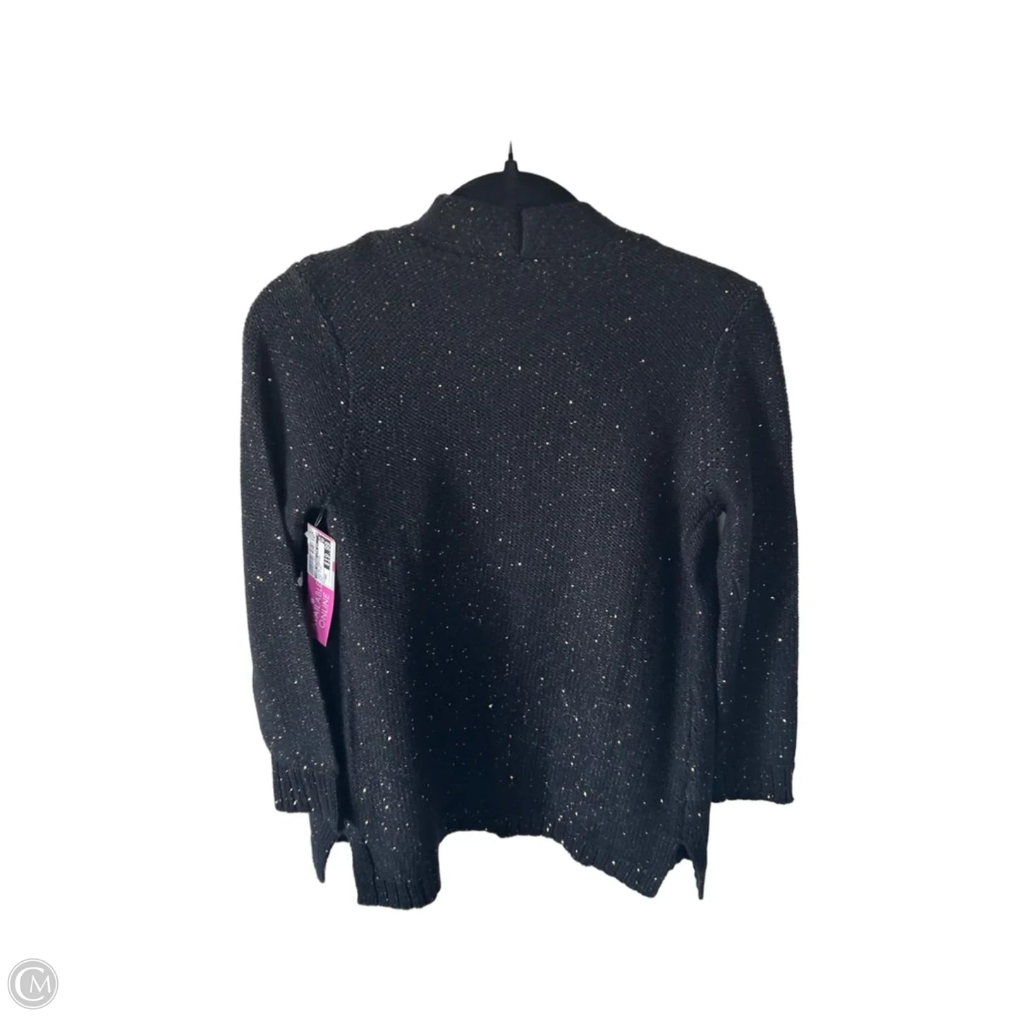 Sweater Cardigan By Isaac Mizrahi Live Qvc In Black & Gold, Size: Xxs