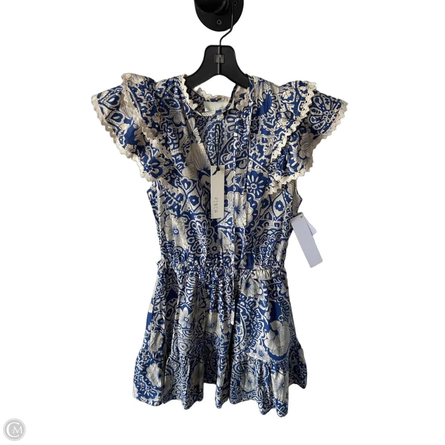 Dress Casual Short By Pinch In Blue & Cream, Size: S