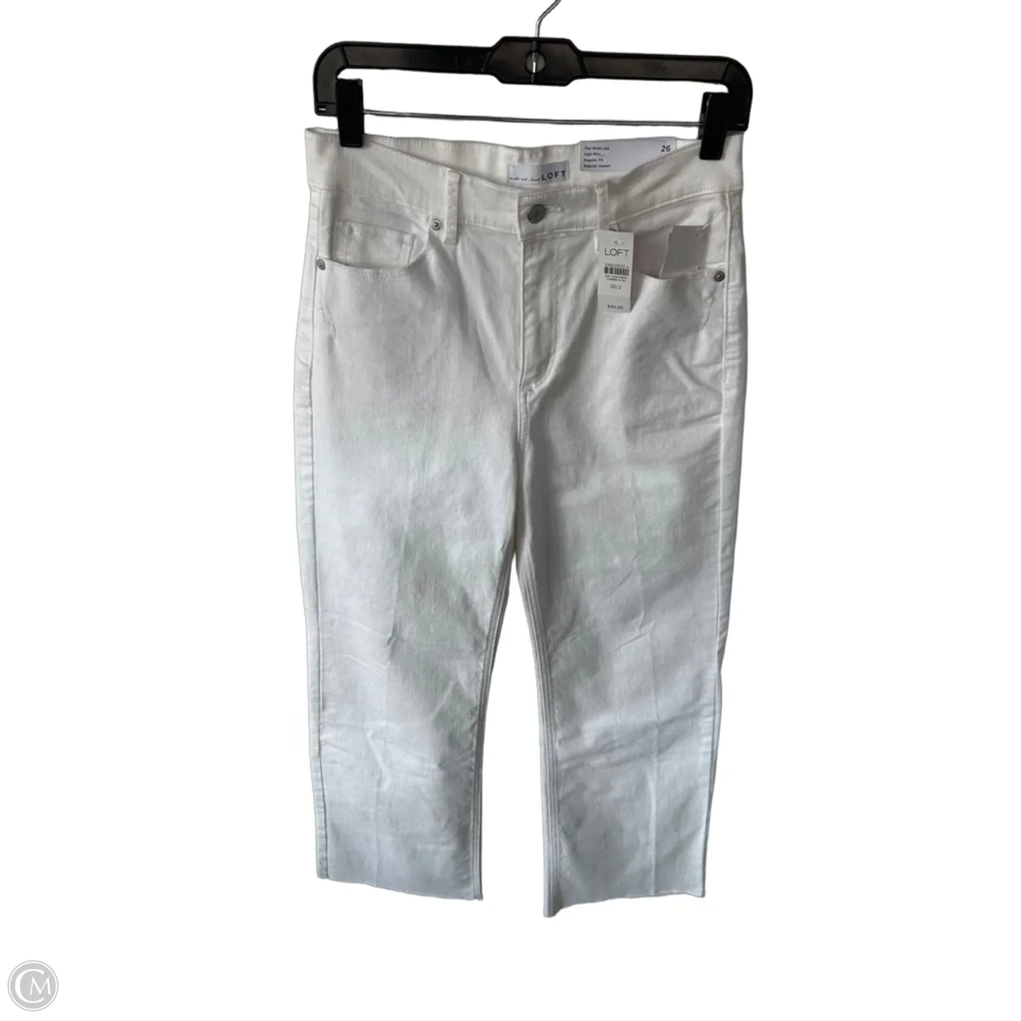 Jeans Wide Leg By Loft In White Denim, Size: 2