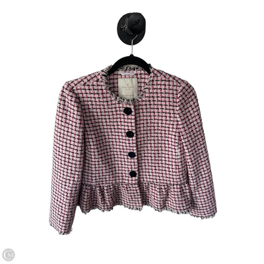 Blazer Designer By Kate Spade In Pink & White, Size: Xs