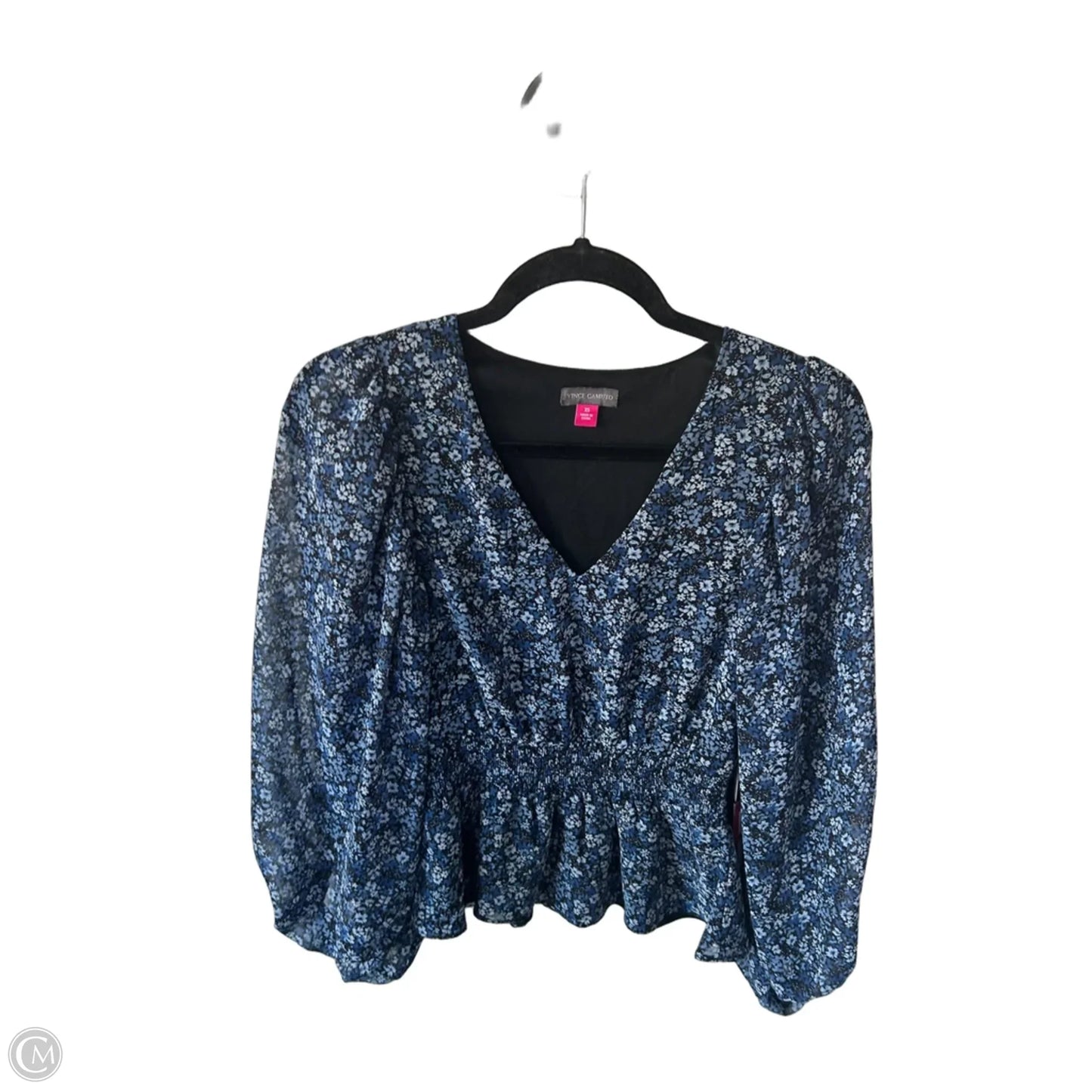 Top Long Sleeve By Vince Camuto In Blue, Size: Xs