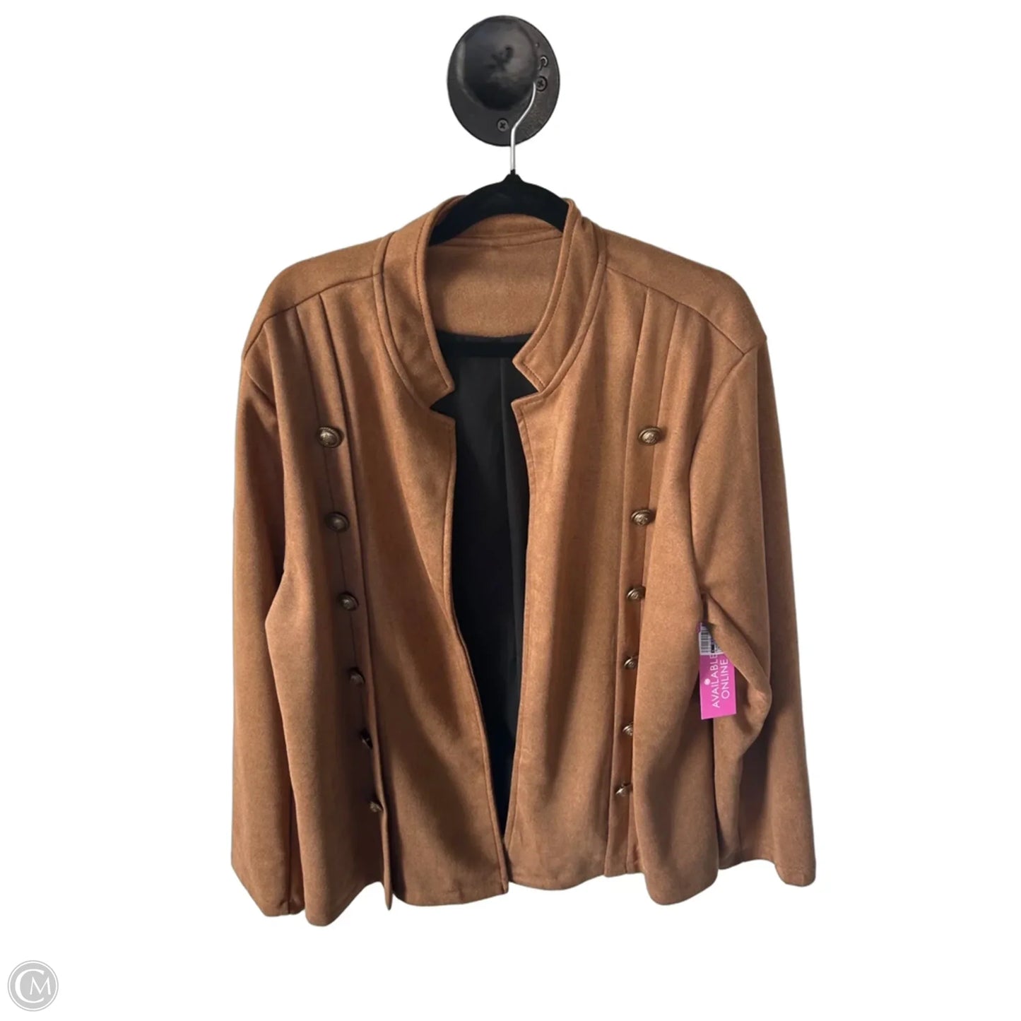 Blazer By Clothes Mentor In Tan, Size: 2x