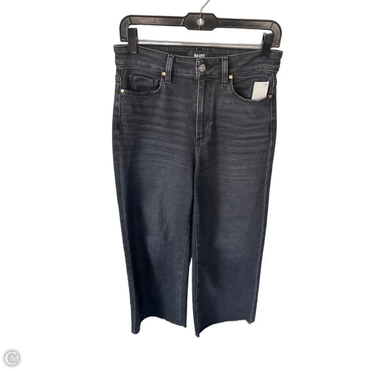 Jeans Flared By Paige In Black Denim, Size: 6
