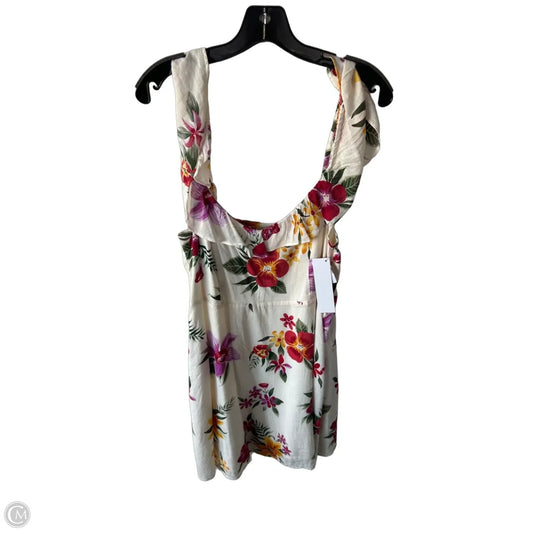 Dress Casual Midi By Old Navy In Cream & Red, Size: L