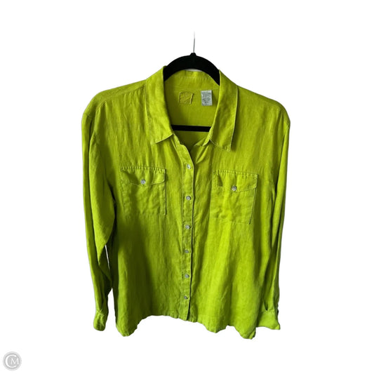 Top Long Sleeve By Chicos In Green, Size: M