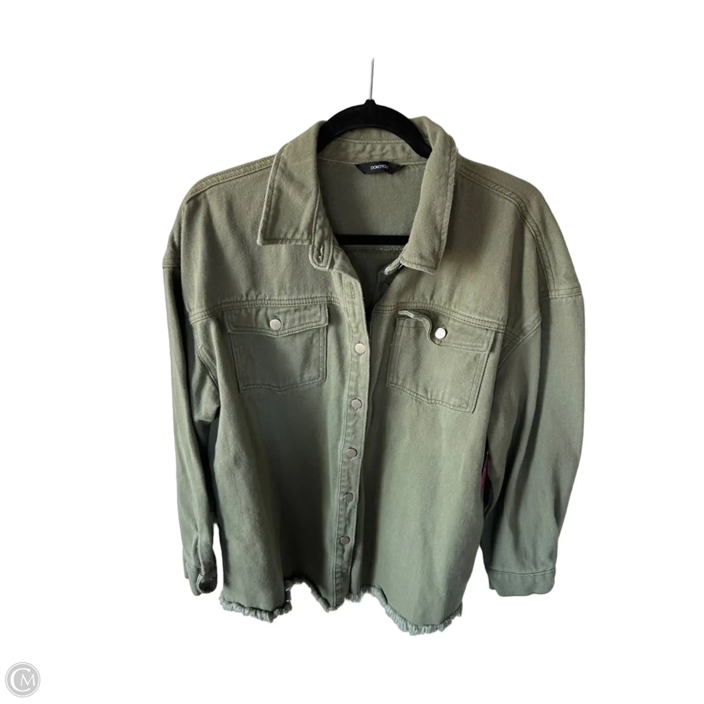 Jacket Shirt By Dokotoo In Green Denim, Size: Xl