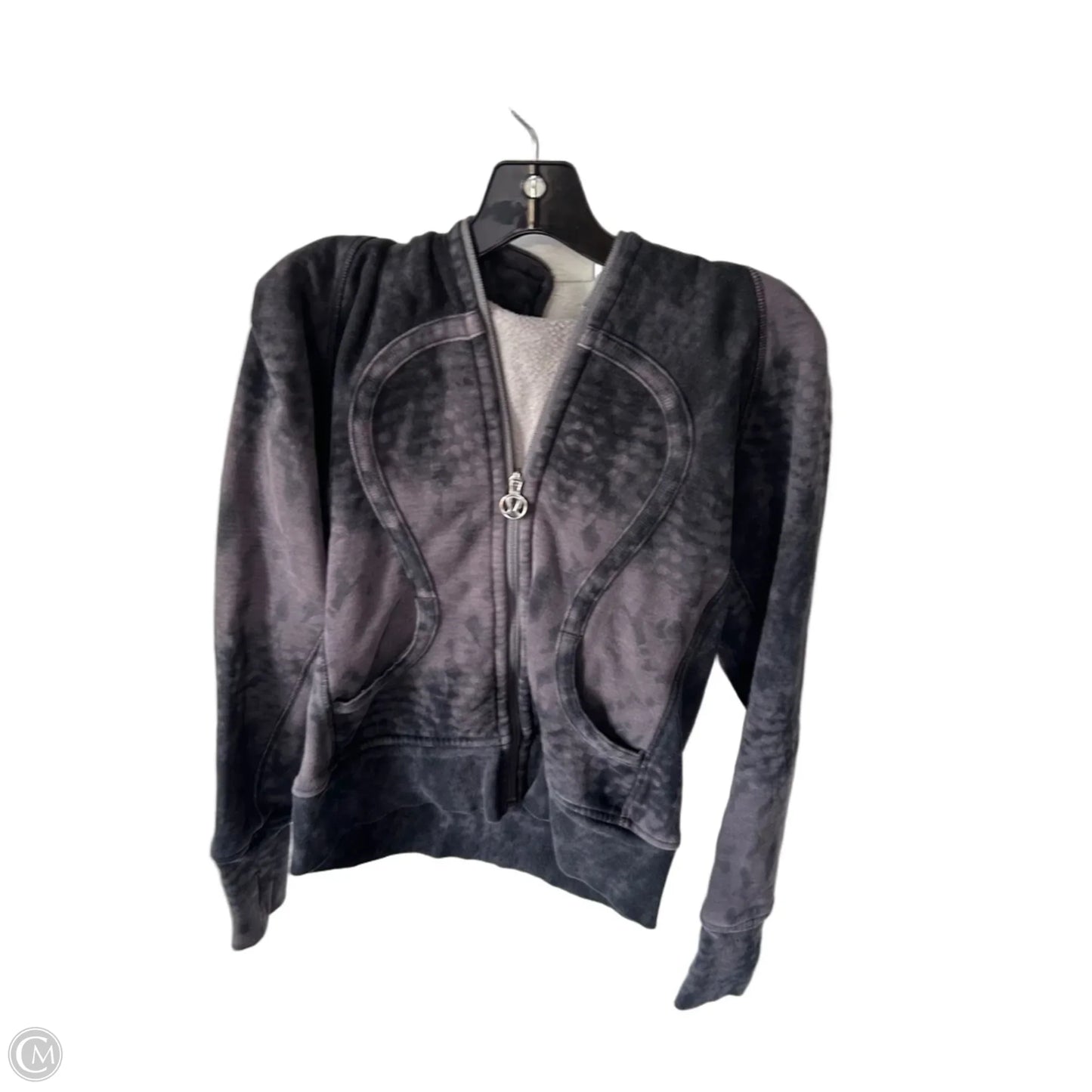 Athletic Sweatshirt Hoodie By Lululemon In Black & Purple, Size: M