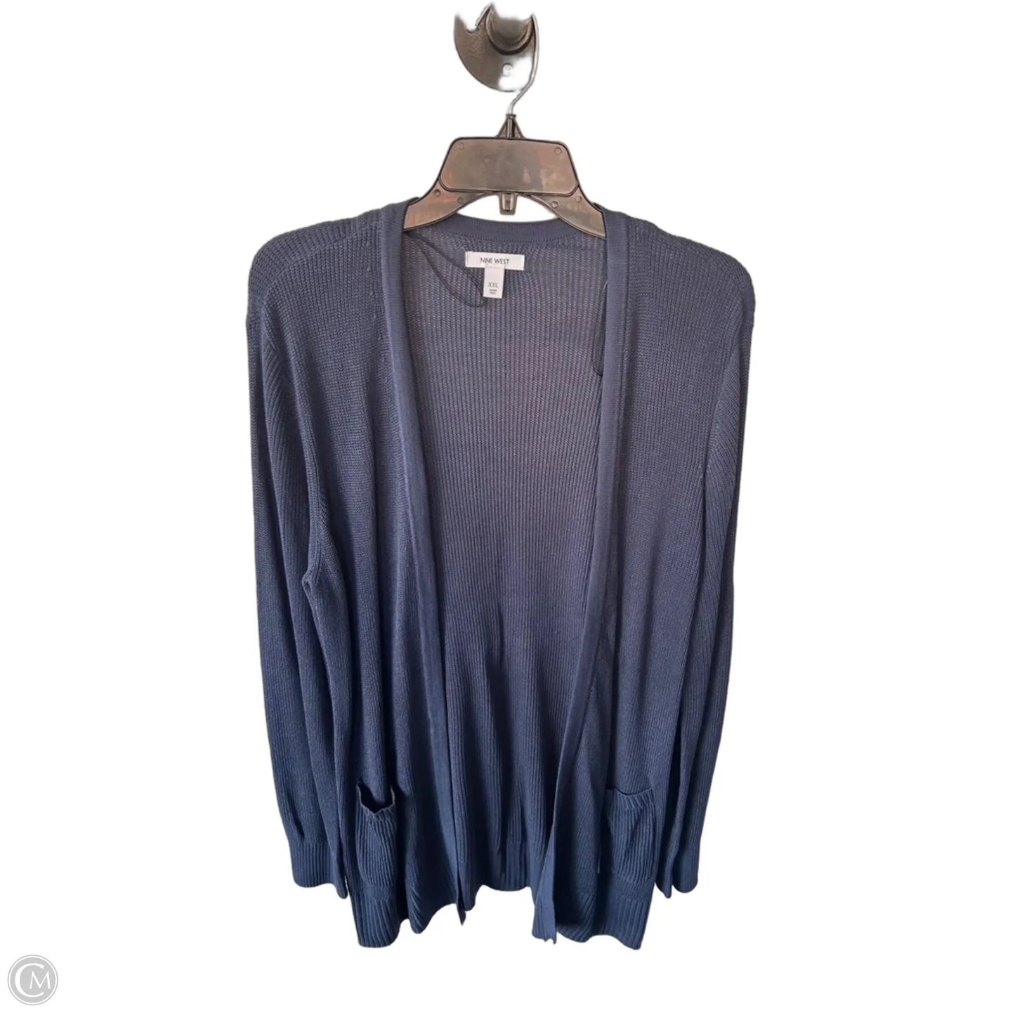 Sweater Cardigan By Nine West In Blue, Size: Xxl