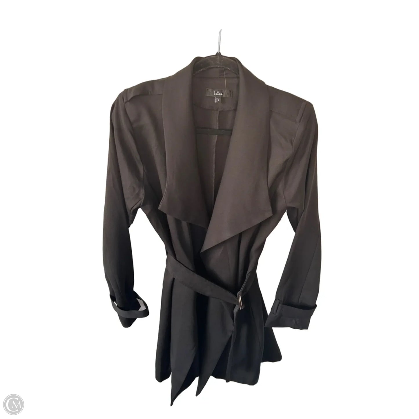 Coat Trench Coat By Lulus In Black, Size: S