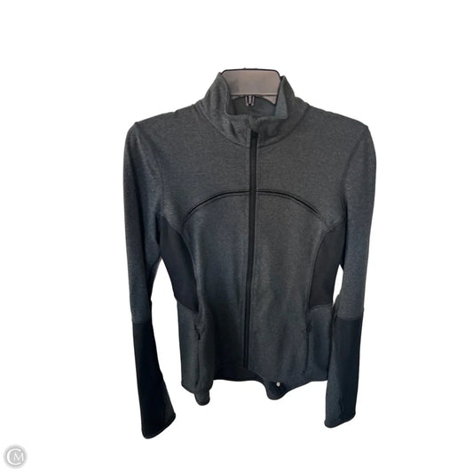 Athletic Jacket By Lululemon In Black & Grey, Size: M