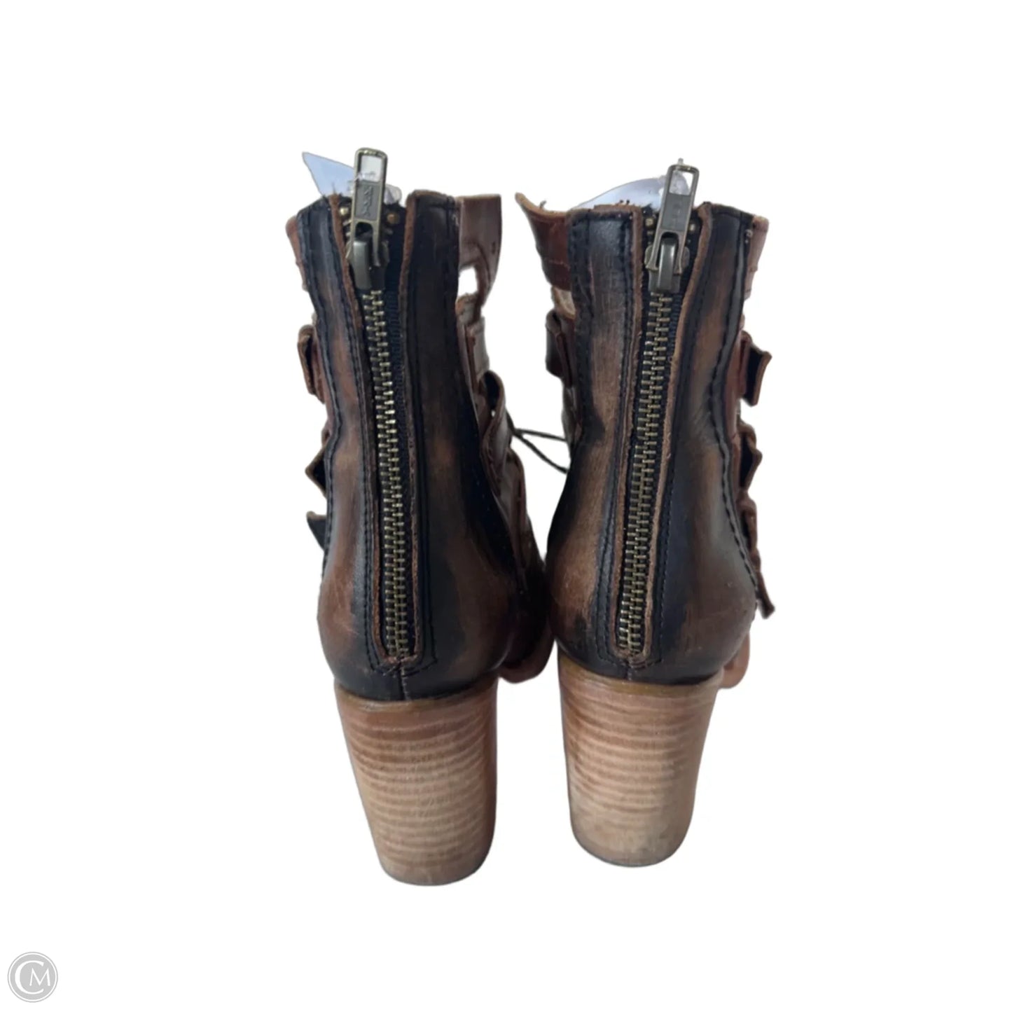 Boots Ankle Heels By Freebird In Brown, Size: 8
