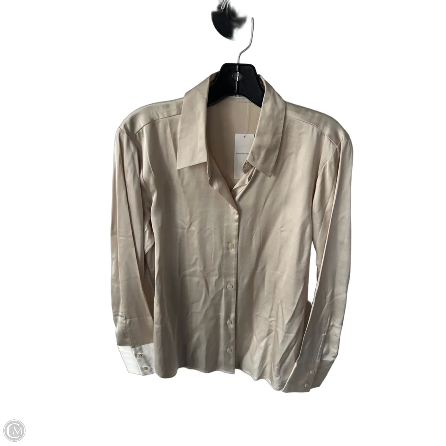 Top Long Sleeve By Abercrombie And Fitch In Beige, Size: S