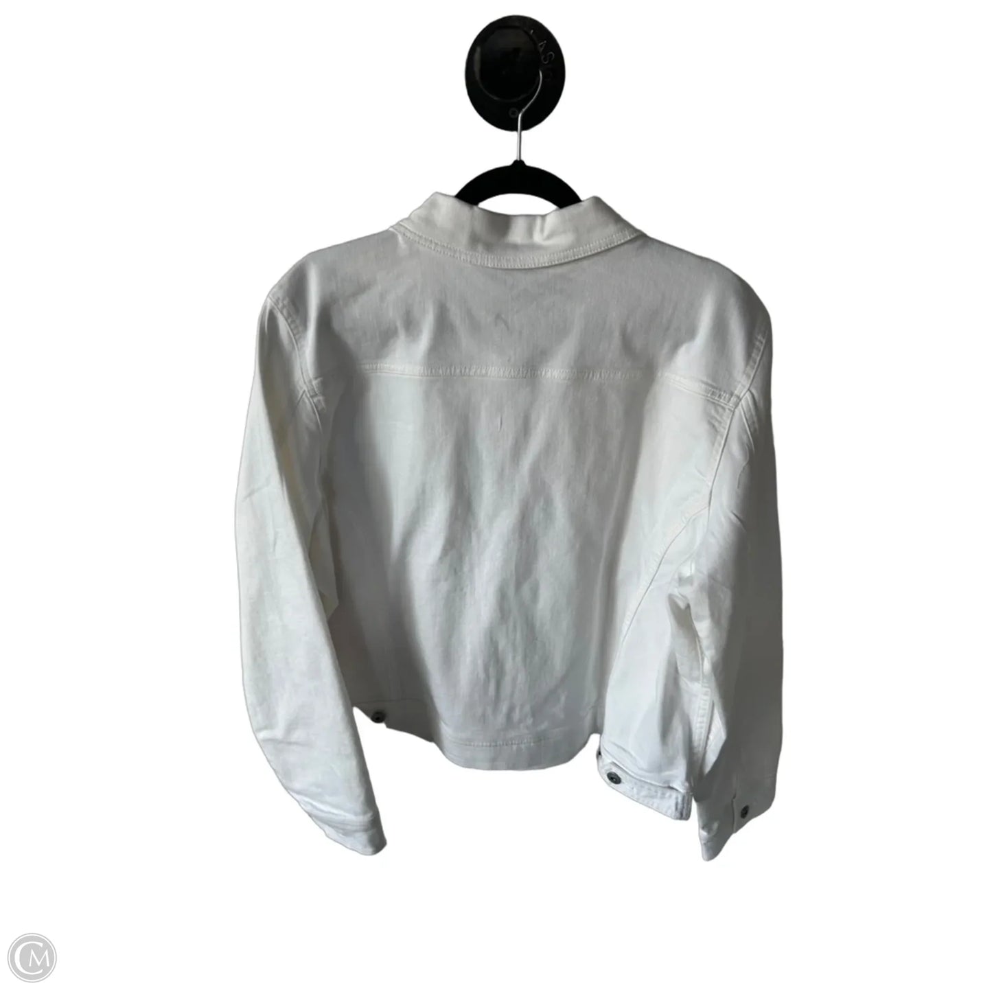 Jacket Denim By Style And Company In White Denim, Size: Xxl