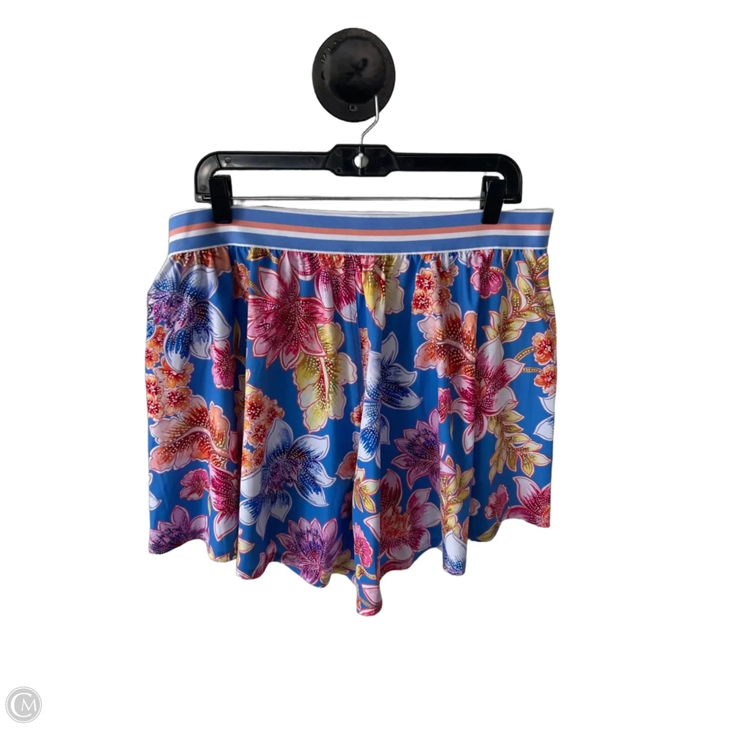 Shorts Designer By Johnny Was In Blue & White, Size: 16