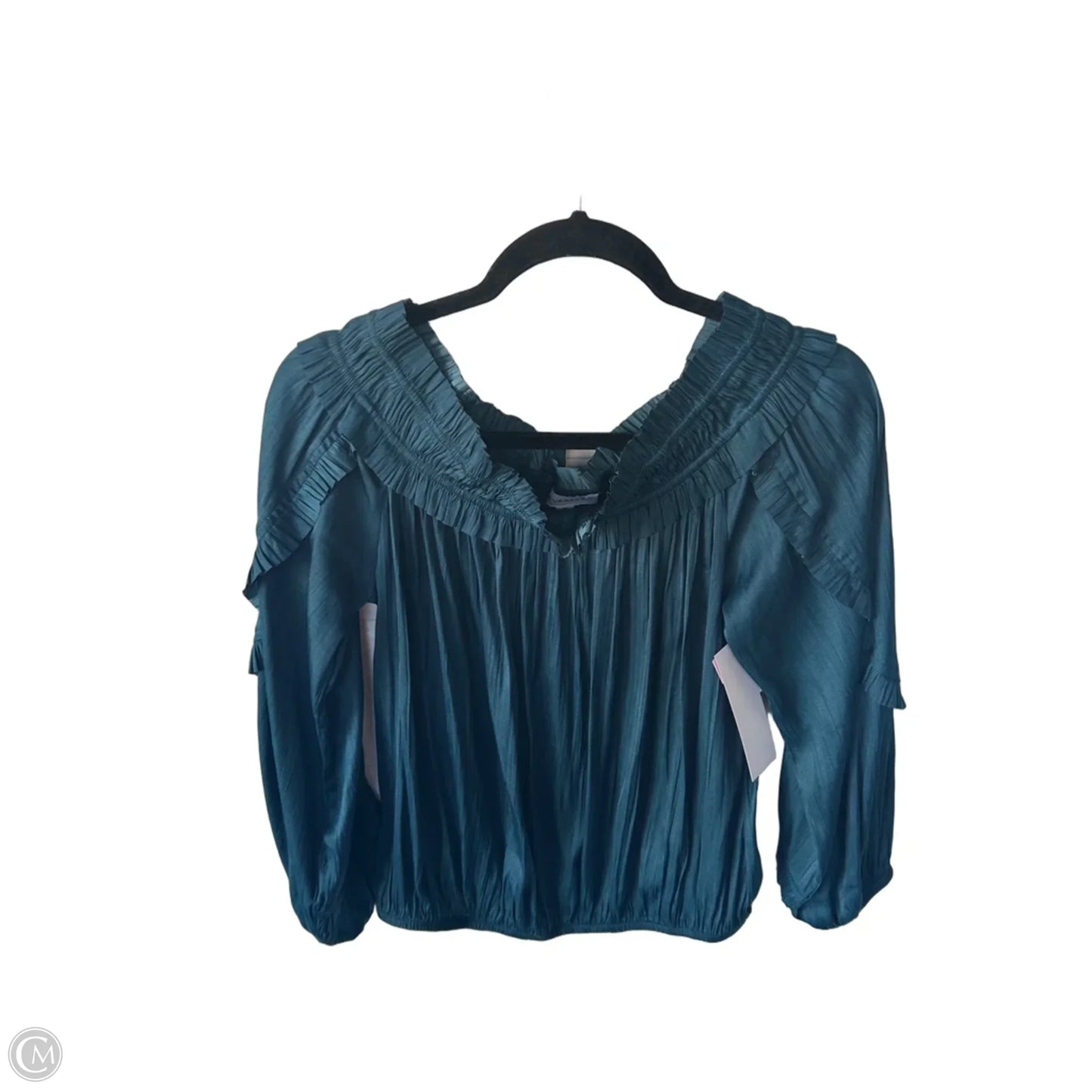 Top Long Sleeve By Evereve In Teal, Size: M