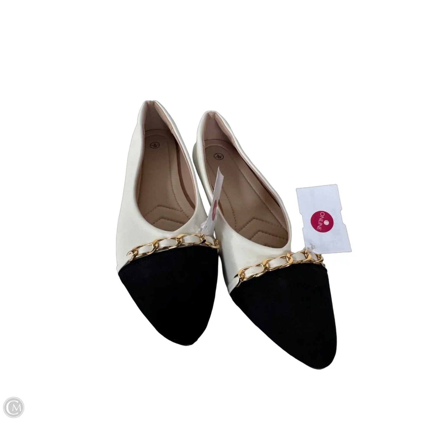 Shoes Flats By Clothes Mentor In Black & White, Size: 8