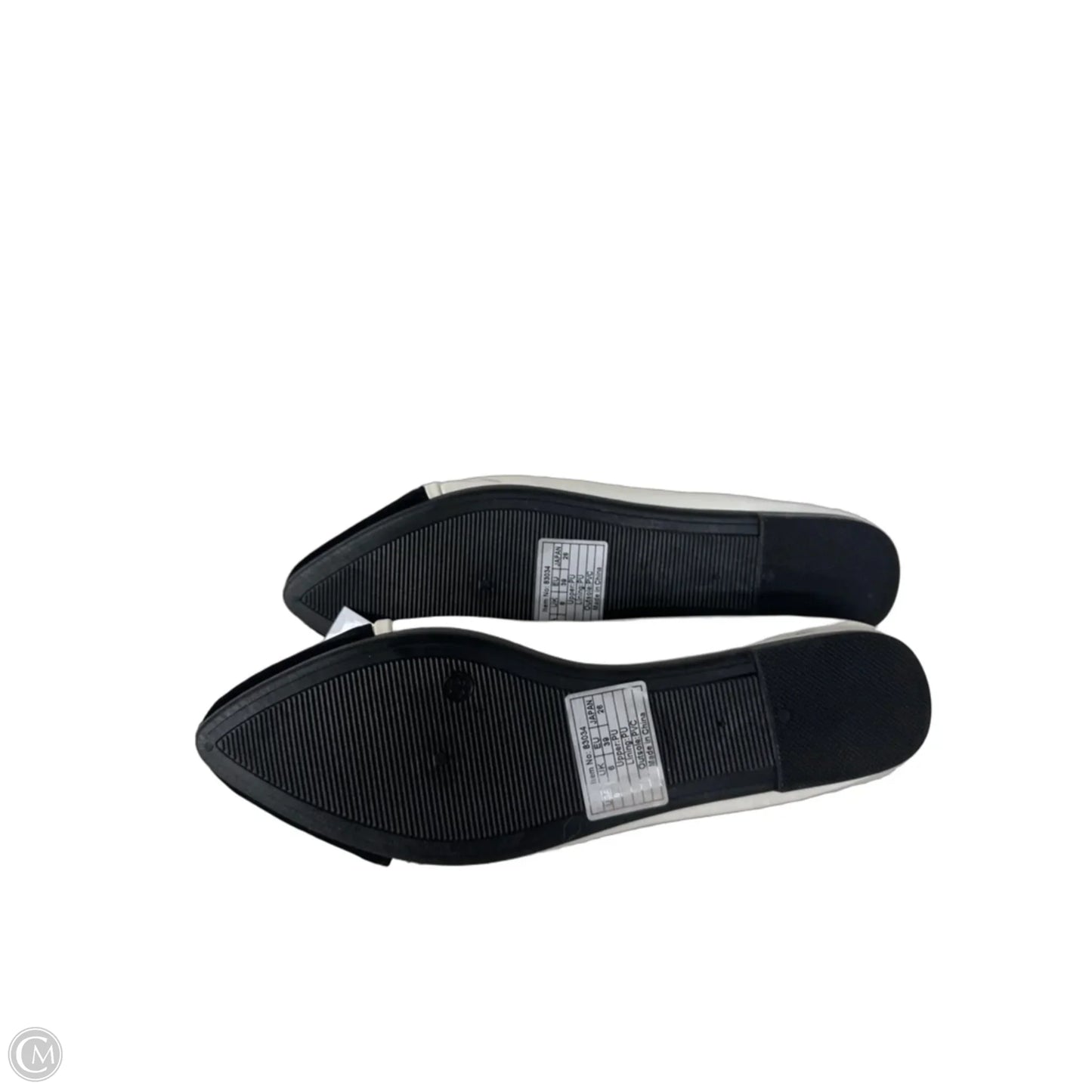 Shoes Flats By Clothes Mentor In Black & White, Size: 8