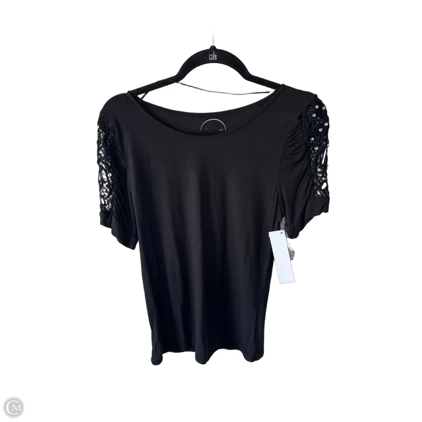 Top Short Sleeve By Inc In Black, Size: L
