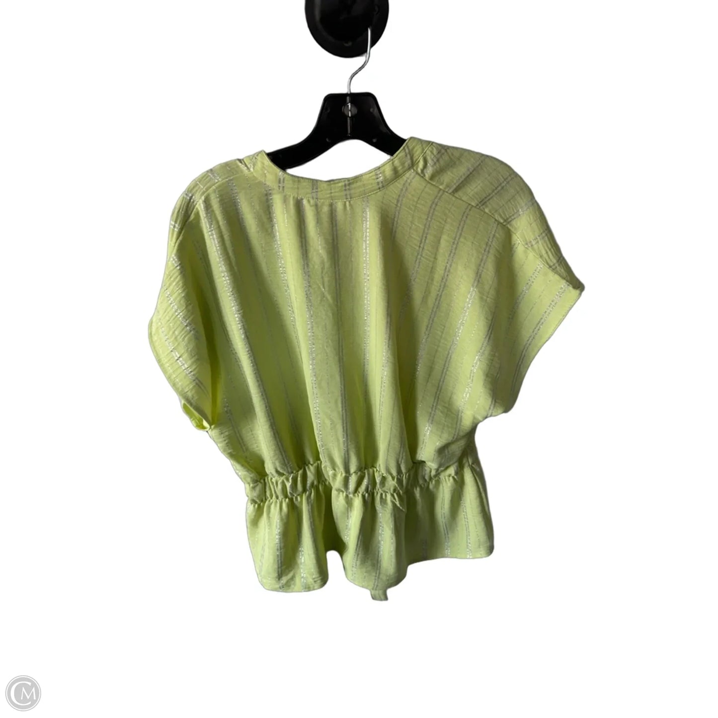 Top Short Sleeve By Clothes Mentor In Green & Silver, Size: L