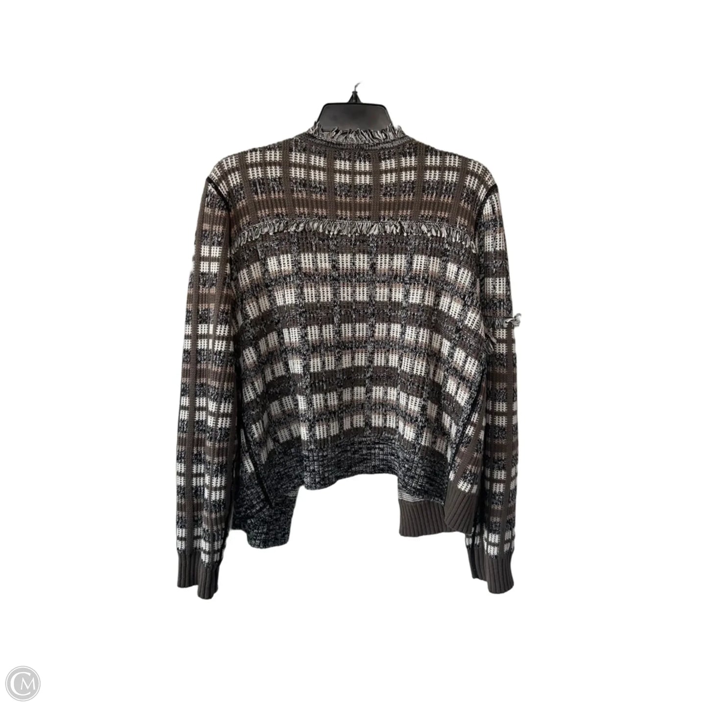 Sweater Cardigan By Cabi In Brown & White, Size: L