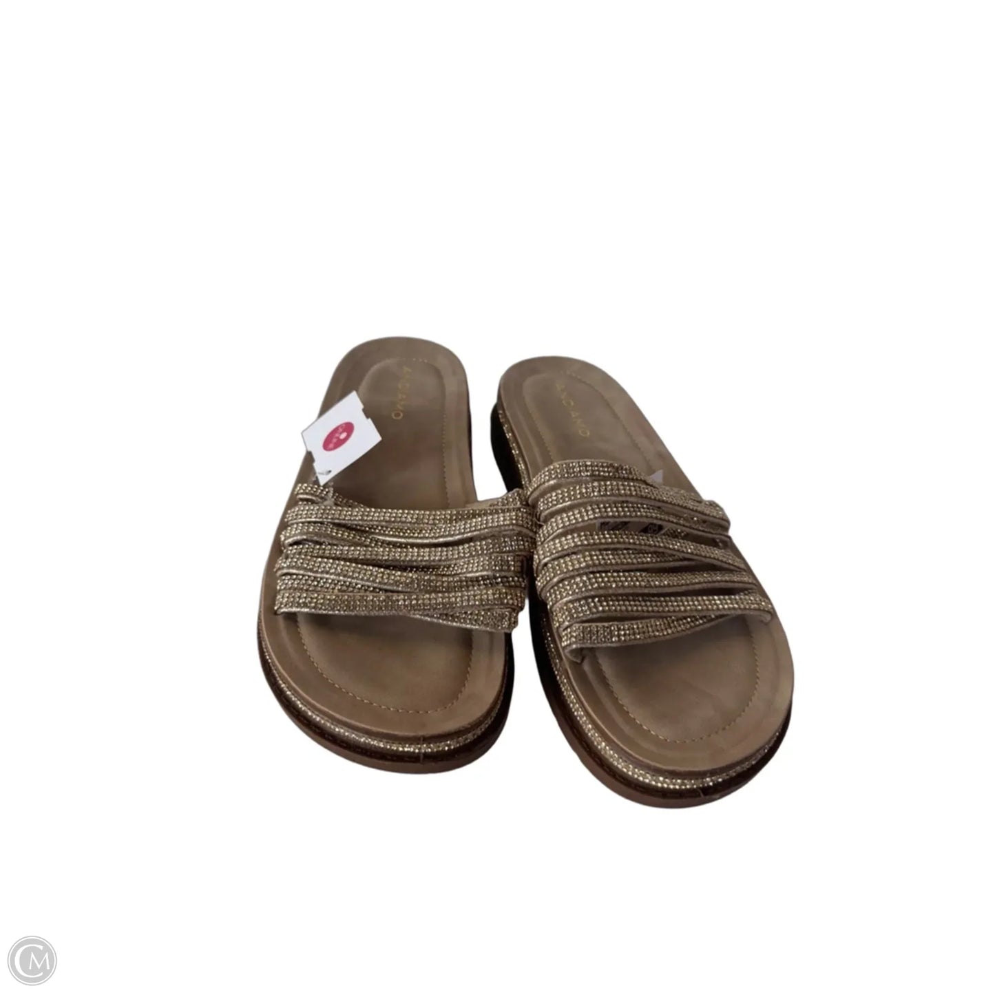 Sandals Flats By Clothes Mentor In Gold, Size: 9