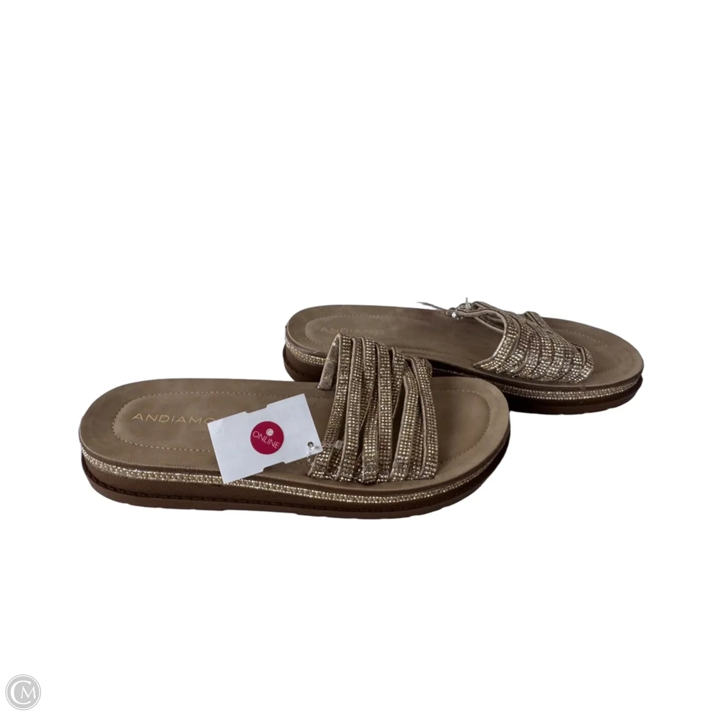 Sandals Flats By Clothes Mentor In Gold, Size: 9
