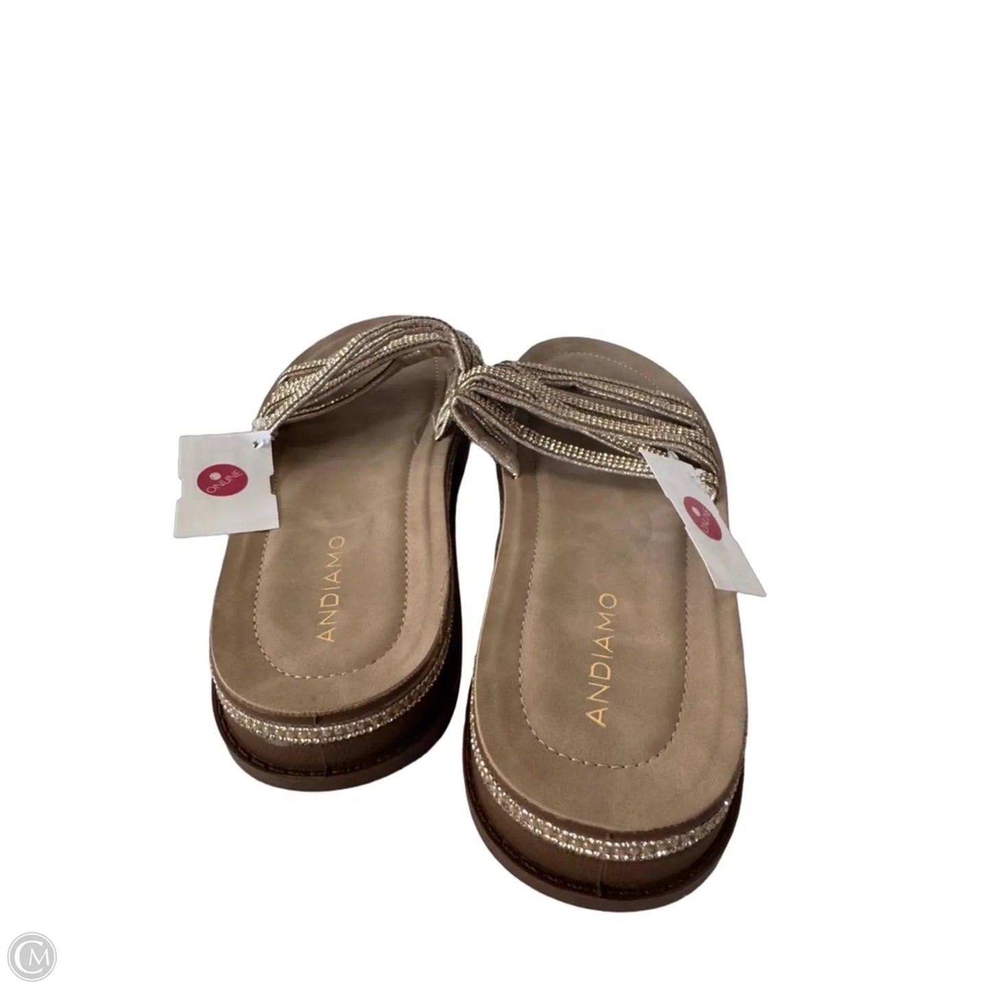 Sandals Flats By Clothes Mentor In Gold, Size: 9